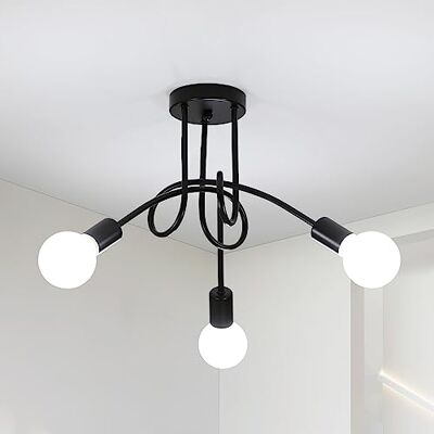 Toolight Comely Vintage Chandelier, E27 3-Light Industrial Ceiling Light, LED Ceiling Lights for Living Room, Bedroom, Dining Room, Closet, and Hallway, Black, Ø40cm (Bulbs not Included) Toolight Comely Vintage Chandelier, E27 3-Light Industrial Ceiling Light, LED Ceiling Lights for Living Room, Bedroom, Dining Room, Closet, and Hallway, Black, Ø40cm (Bulbs not Included)