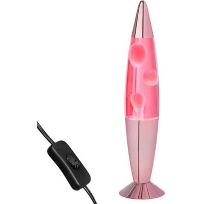 Global Gizmos 48879 16" Pastel Pink Lava Lamp/Rose Gold Chrome Base/Retro Nostalgia/Relaxing Mood Light/Decorative Illumination Global Gizmos 48879 16" Pastel Pink Lava Lamp/Rose Gold Chrome Base/Retro Nostalgia/Relaxing Mood Light/Decorative Illumination