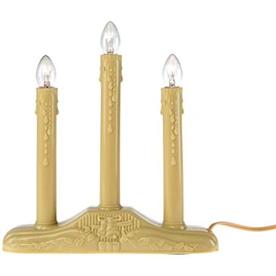 Creative Labs eative Hobbies 3 Light Electric Candolier Indoor Christmas Candle Lamp, Ivory Plastic with Clear C7 Light Bulbs Creative Labs eative Hobbies 3 Light Electric Candolier Indoor Christmas Candle Lamp, Ivory Plastic with Clear C7 Light Bulbs