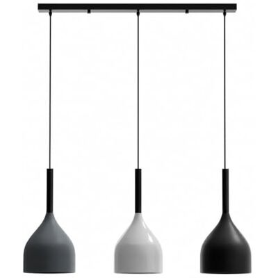 LEDSone Black, Grey, White Modern 3 Head Pendant Light, Vintage Rustic Ceiling Bar Light Fitting, Adjustable Hanging Rope Light, E27 Socket Industrial Chandelier Lamp for Kitchen Dining Room Bar LEDSone Black, Grey, White Modern 3 Head Pendant Light, Vintage Rustic Ceiling Bar Light Fitting, Adjustable Hanging Rope Light, E27 Socket Industrial Chandelier Lamp for Kitchen Dining Room Bar