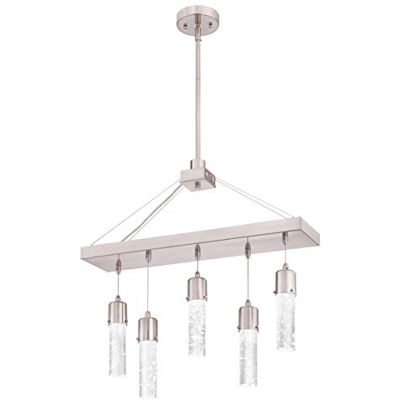 Westinghouse Lighting 63719 Cava Five-Light LED Indoor Chandelier, Brushed Nickel Finish with Bubble Glass Westinghouse Lighting 63719 Cava Five-Light LED Indoor Chandelier, Brushed Nickel Finish with Bubble Glass