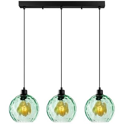 Opviq Elegant Green Chandelier, Adjustable Height 40-120 cm, Metal Body, 3 x E27 Sockets, 70 x 20 x 120 cm, Perfect for Modern Living Spaces, IP20 Opviq Elegant Green Chandelier, Adjustable Height 40-120 cm, Metal Body, 3 x E27 Sockets, 70 x 20 x 120 cm, Perfect for Modern Living Spaces, IP20
