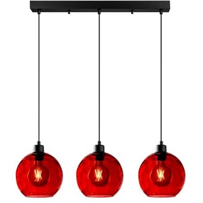 Opviq Elegant Red Chandelier, Adjustable Height 40-120 cm, Metal Body, 3 x E27 Sockets, 70 x 20 x 120 cm, Perfect for Modern Living Spaces, Stylish and Functional Opviq Elegant Red Chandelier, Adjustable Height 40-120 cm, Metal Body, 3 x E27 Sockets, 70 x 20 x 120 cm, Perfect for Modern Living Spaces, Stylish and Functional