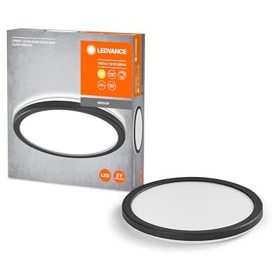 LEDVANCE ORBIS Ultra Slim Ceiling Light 235mm, Black, 15W, 1640lm, homogeneous, Warm White Light (3000K) + Backlight, Three-Stage dimming via wall Switch, Ultra-Slim, IP20 Protection LEDVANCE ORBIS Ultra Slim Ceiling Light 235mm, Black, 15W, 1640lm, homogeneous, Warm White Light (3000K) + Backlight, Three-Stage dimming via wall Switch, Ultra-Slim, IP20 Protection