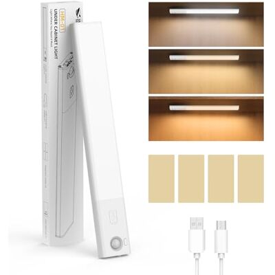 Smiling Shark HM-01 Under Cabinet Light, 1200mAh Rechargeable Motion Sensor LED 3CCT (3000K/4000K/6000K) Stepless Dimming Quick Recharge Magnetic Night Light for Kitchen Wardrobe Bedroom Closet Smiling Shark HM-01 Under Cabinet Light, 1200mAh Rechargeable Motion Sensor LED 3CCT (3000K/4000K/6000K) Stepless Dimming Quick Recharge Magnetic Night Light for Kitchen Wardrobe Bedroom Closet