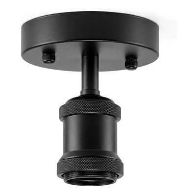 DC VOLTAGE Single Head Fully Earth Ceiling Light Retro Black Semi Flush Mount E27 Lamp Holder Sconce Chandeliers Pendent set for living room Dining room DC VOLTAGE Single Head Fully Earth Ceiling Light Retro Black Semi Flush Mount E27 Lamp Holder Sconce Chandeliers Pendent set for living room Dining room