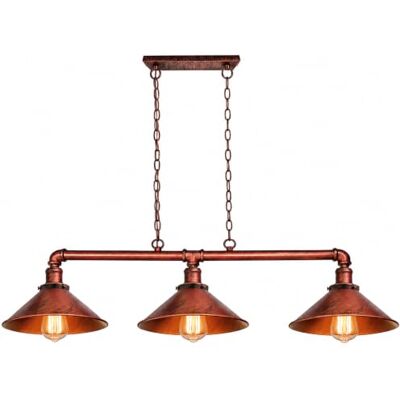 LEDSone Pipe Ceiling Light Retro Style Rustic Red Steampunk Metal 3 Way Bar Over Table Water Pipe Ceiling Light Fitting Vintage Industrial Suspended Pendant Lamp for Living Room, Dining Room, Loft LEDSone Pipe Ceiling Light Retro Style Rustic Red Steampunk Metal 3 Way Bar Over Table Water Pipe Ceiling Light Fitting Vintage Industrial Suspended Pendant Lamp for Living Room, Dining Room, Loft