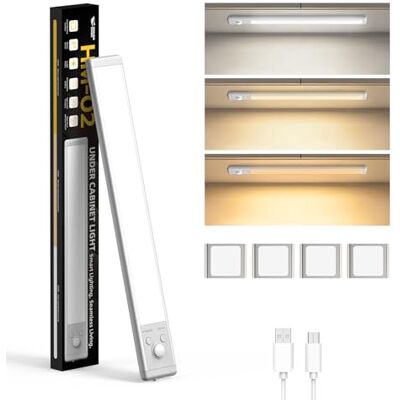 Smiling Shark HM-02 Under Cabinet Light, Long-Lasting Rechargeable Lighting with Motion Sensor Ultra-Thin & Easy Installation Wardrobe Light Warm Neutral & White Light for Kitchen Closet Pantry Smiling Shark HM-02 Under Cabinet Light, Long-Lasting Rechargeable Lighting with Motion Sensor Ultra-Thin & Easy Installation Wardrobe Light Warm Neutral & White Light for Kitchen Closet Pantry