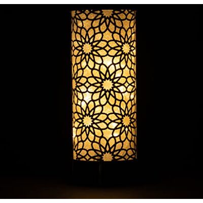 SHATCHI 23cm Christmas Decorated Vase Table Lamp Etched Glass Tube Santa Flowers Design Black Cylinder LED Fairy Lights Battery Operated SHATCHI 23cm Christmas Decorated Vase Table Lamp Etched Glass Tube Santa Flowers Design Black Cylinder LED Fairy Lights Battery Operated