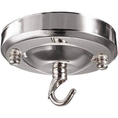 LEDSone Modern Ceiling Rose Hook Plate Chrome Metal 10.8 cmX6cm Ceiling Chandelier Hook Plate Holder Easy Fit for Chandelier Lamp Light Heavy Duty for Chain and Fixing Lights LEDSone Modern Ceiling Rose Hook Plate Chrome Metal 10.8 cmX6cm Ceiling Chandelier Hook Plate Holder Easy Fit for Chandelier Lamp Light Heavy Duty for Chain and Fixing Lights