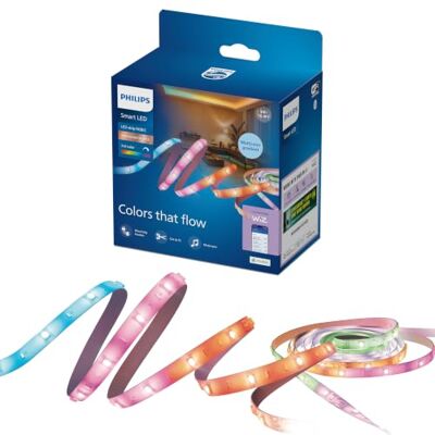 Philips Smart Lighting GBIC LED Strip Light, 5m, Type G Dynamic Multicolour Light Effects, Million of Colours, Smart LED, Cuttable, Easy Setup, Bluetooth App Control, Smart Home Philips Smart Lighting GBIC LED Strip Light, 5m, Type G Dynamic Multicolour Light Effects, Million of Colours, Smart LED, Cuttable, Easy Setup, Bluetooth App Control, Smart Home