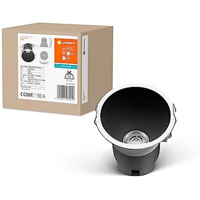 LEDVANCE Spot Twist Recessed Downlight, Black, 10W, 800Lm, 840 Wt, 93Mm Diameter, Cold White Light Color, Up to 90 Percent Energy Savings Compared to Halogen Downlights, Easy Installation, 4000K LEDVANCE Spot Twist Recessed Downlight, Black, 10W, 800Lm, 840 Wt, 93Mm Diameter, Cold White Light Color, Up to 90 Percent Energy Savings Compared to Halogen Downlights, Easy Installation, 4000K