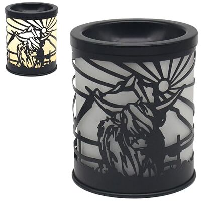 L & P Home & Gifts Lesser & Pavey Desire Aroma Highland Cow Decor Table Lamp Rustic Country Design, Fragrance Warmer, Warm Glow, Decorative Accent, Relaxing Atmosphere, Memorable Gift L & P Home & Gifts Lesser & Pavey Desire Aroma Highland Cow Decor Table Lamp Rustic Country Design, Fragrance Warmer, Warm Glow, Decorative Accent, Relaxing Atmosphere, Memorable Gift