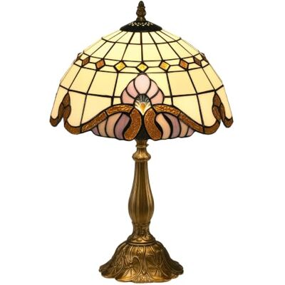HOMCOM Tiffany Stained Glass Table Lamp Handmade Antique Bedside Lamp Decorative Night Light, Bedroom, Living Room, Home, Nightstand HOMCOM Tiffany Stained Glass Table Lamp Handmade Antique Bedside Lamp Decorative Night Light, Bedroom, Living Room, Home, Nightstand