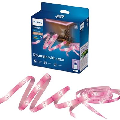 Philips Smart Lighting RGB LED Strip, 15 m, Type C, 16 Million Colours, Preset Light Modes, Cuttable, Easy Setup, Compatible with WLAN, Connected by WiZ, Google Home, Alexa, Apple Home Philips Smart Lighting RGB LED Strip, 15 m, Type C, 16 Million Colours, Preset Light Modes, Cuttable, Easy Setup, Compatible with WLAN, Connected by WiZ, Google Home, Alexa, Apple Home
