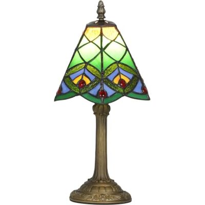 HOMCOM Tiffany-Style Table Lamp with Geometric Patterns E27 Socket Green Handcrafted Antique Stained Glass, Bedside Lamp, Living Room, Bedroom HOMCOM Tiffany-Style Table Lamp with Geometric Patterns E27 Socket Green Handcrafted Antique Stained Glass, Bedside Lamp, Living Room, Bedroom