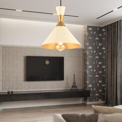 Opviq Elegant White Chandelier, Adjustable Height 30-130 cm, Metal Body, Diameter 25 cm, E27 Socket Max 40 W, Stylish Lighting for Modern Homes, IP20 Rated Opviq Elegant White Chandelier, Adjustable Height 30-130 cm, Metal Body, Diameter 25 cm, E27 Socket Max 40 W, Stylish Lighting for Modern Homes, IP20 Rated