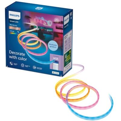 Philips Smart Lighting Neon Flex LED Strip Light, 5 m, Type G, Dynamic Multicolor Light Effects, Bendable, Easy Setup, Connected by WiZ, Google Home, Alexa, Apple Home Philips Smart Lighting Neon Flex LED Strip Light, 5 m, Type G, Dynamic Multicolor Light Effects, Bendable, Easy Setup, Connected by WiZ, Google Home, Alexa, Apple Home