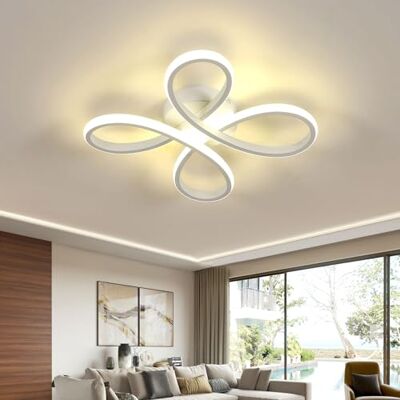 SENQIU Modern LED Ceiling Light, 30W 3375LM LED Ceiling Lamp Flower Design, Acrylic Semi Flush Mount Chandelier for Bedroom, Kitchen, Living Room, Hallway, 4500K Neutral Light SENQIU Modern LED Ceiling Light, 30W 3375LM LED Ceiling Lamp Flower Design, Acrylic Semi Flush Mount Chandelier for Bedroom, Kitchen, Living Room, Hallway, 4500K Neutral Light