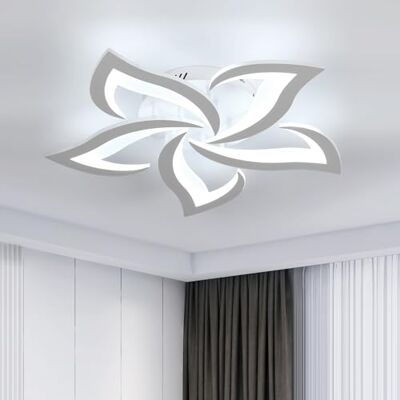 Riserva LED Ceiling Light 60W, Creative Petals Design, 6500K, White Chandelier for Bedroom, Living Room, Dining Room, Kitchen, 60cm Riserva LED Ceiling Light 60W, Creative Petals Design, 6500K, White Chandelier for Bedroom, Living Room, Dining Room, Kitchen, 60cm