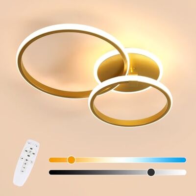 Comely LED Ceiling Light Modern, Gold Round Chandelier Ceiling Lights, LED Ceiling Lamp Dimmable with Remote Control for Living Room Bedroom Dining Room Office, 42W, 3000K-6500K Comely LED Ceiling Light Modern, Gold Round Chandelier Ceiling Lights, LED Ceiling Lamp Dimmable with Remote Control for Living Room Bedroom Dining Room Office, 42W, 3000K-6500K