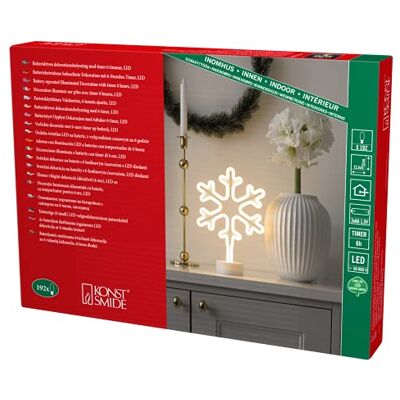 Konstsmide Table Decoration LED Silhouette with 6 Hour Timer Battery Operated Indoor, White, 3077-100 Konstsmide Table Decoration LED Silhouette with 6 Hour Timer Battery Operated Indoor, White, 3077-100