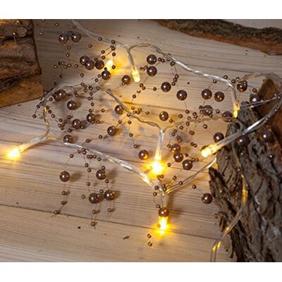Noma Copper Pearl Garland with 20 LED Lights (Pack of 1) Magical Decor for Christmas, Warm Glow LED Beads, Versatile Use Noma Copper Pearl Garland with 20 LED Lights (Pack of 1) Magical Decor for Christmas, Warm Glow LED Beads, Versatile Use