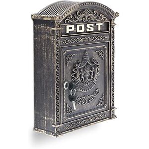 Relaxdays Antique-looking Letter Box, 44.5 x 31 x 9.5cm, Outdoor, Wall-Mount Mailbox, Cast Aluminium, A4 Letters, Bronze Relaxdays Antique-looking Letter Box, 44.5 x 31 x 9.5cm, Outdoor, Wall-Mount Mailbox, Cast Aluminium, A4 Letters, Bronze