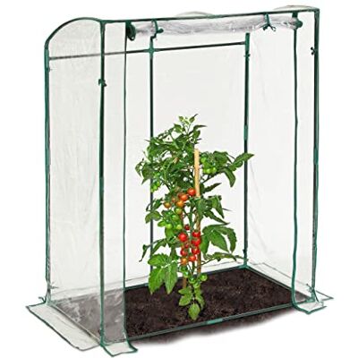Relaxdays Tomato Greenhouse, PVC Cover, HWD: 170 x 130 x 75 cm, Walk-in Cultivation Room with Door, Transparent/Green Relaxdays Tomato Greenhouse, PVC Cover, HWD: 170 x 130 x 75 cm, Walk-in Cultivation Room with Door, Transparent/Green