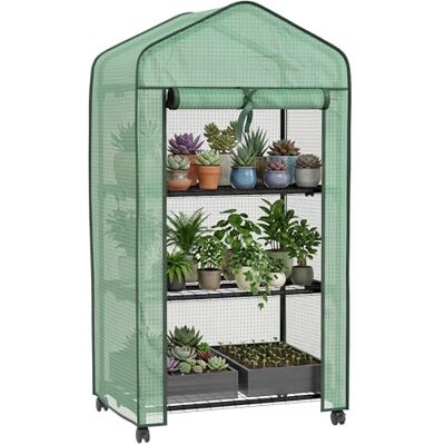 Outsunny Mini Greenhouse - Portable, with Roll-up Door and Wheels Outsunny Mini Greenhouse - Portable, with Roll-up Door and Wheels