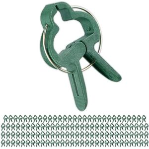 Relaxdays Plant Clips, 120x Set, Gardening, Small, 3 x 4 cm, Spring Clamp, Tomato, Flower, Support, Garden, Stem, Green Relaxdays Plant Clips, 120x Set, Gardening, Small, 3 x 4 cm, Spring Clamp, Tomato, Flower, Support, Garden, Stem, Green