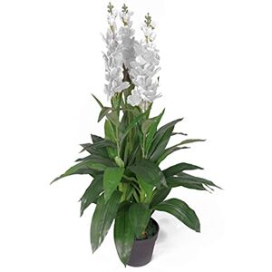 Leaf 100cm Artificial Cymbidium Orchid Plant - Extra Large - White Flowers - Unisex Leaf 100cm Artificial Cymbidium Orchid Plant - Extra Large - White Flowers - Unisex
