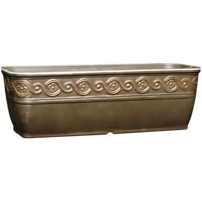 GROWSCAPE Classic Home and Garden Corinthian Rectangular Trough Window Box Planter, 10", Bronze GROWSCAPE Classic Home and Garden Corinthian Rectangular Trough Window Box Planter, 10", Bronze