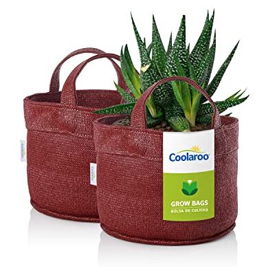 Coolaroo Heavy Duty Plant Grow Bags with Handles, Fabric, Brick, 2 Pack Coolaroo Heavy Duty Plant Grow Bags with Handles, Fabric, Brick, 2 Pack