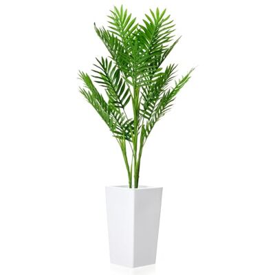 GarveeHome Artificial Palm Tree, 127/132/137/147/152 cm, Large Artificial Plant in White Pot, for Living Room, Balcony and Office, Easy-Care Decoration GarveeHome Artificial Palm Tree, 127/132/137/147/152 cm, Large Artificial Plant in White Pot, for Living Room, Balcony and Office, Easy-Care Decoration