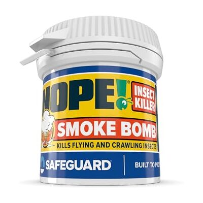 NOPE! Flea Smoke Bombs for The Home (14g) 6x8m Coverage Non-Staining Killer for All Flying & Crawling Insects for Bedrooms, Living Rooms, Garages NOPE! Flea Smoke Bombs for The Home (14g) 6x8m Coverage Non-Staining Killer for All Flying & Crawling Insects for Bedrooms, Living Rooms, Garages