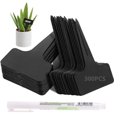 ASelected 300 Pcs Plant Labels for Outdoor Plants, 6x10cm Plastic Seed Labels Plastic T-Type Tags for Potted Plants, Herbs, Flowers, Vegetable Black ASelected 300 Pcs Plant Labels for Outdoor Plants, 6x10cm Plastic Seed Labels Plastic T-Type Tags for Potted Plants, Herbs, Flowers, Vegetable Black