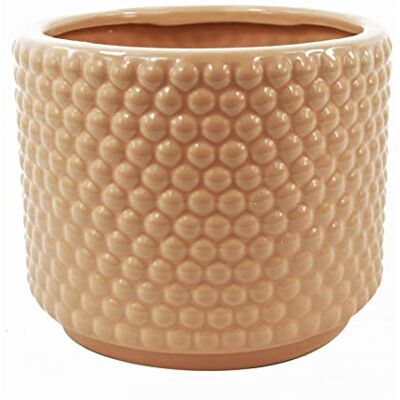 Leaf Dusty Pink Raised Dots Ceramic Plant Pot - Plant Pot Leaf Dusty Pink Raised Dots Ceramic Plant Pot - Plant Pot