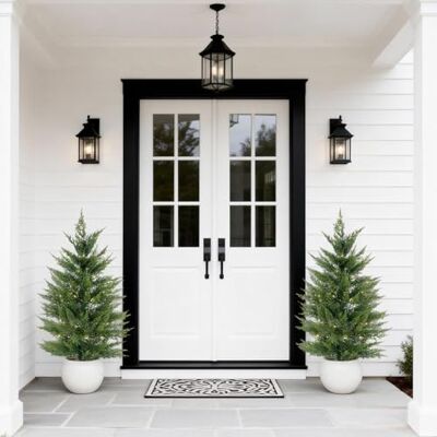 GarveeHome Pack of 2 Artificial Cedar 3 ft Artificial Evergreen Cypress Plant, UV-Protected Artificial Green Set, Easy Care Decorative Artificial Trees for Living Room, Hallway or Office GarveeHome Pack of 2 Artificial Cedar 3 ft Artificial Evergreen Cypress Plant, UV-Protected Artificial Green Set, Easy Care Decorative Artificial Trees for Living Room, Hallway or Office