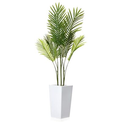 GarveeHome Artificial Palm Tree, 127/132/137/147/152 cm, Large Artificial Plant in White Pot, for Living Room, Balcony and Office, Easy-Care Decoration GarveeHome Artificial Palm Tree, 127/132/137/147/152 cm, Large Artificial Plant in White Pot, for Living Room, Balcony and Office, Easy-Care Decoration