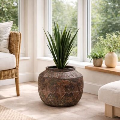 Leaf - Aztec Diamond - 27x36cm - Dark brown - Planter Leaf - Aztec Diamond - 27x36cm - Dark brown - Planter