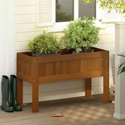 Furinno TIOMAN Planter Box, Outdoor Elevated Standing Planter Box, Raised Garden Bed with Legs, Outdoor, Indoor, Garden, Patio, Balcony, Natural Furinno TIOMAN Planter Box, Outdoor Elevated Standing Planter Box, Raised Garden Bed with Legs, Outdoor, Indoor, Garden, Patio, Balcony, Natural