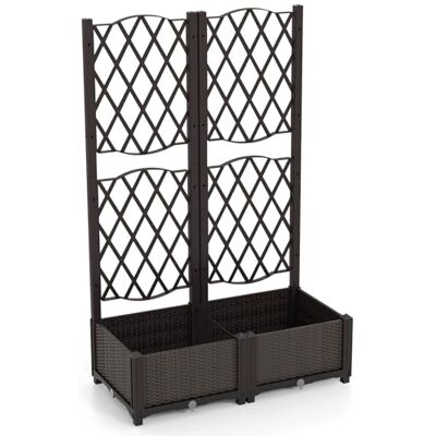 GiantexUK Garden Planter with Trellis (PP Frame, 80x40x122cm) GiantexUK Garden Planter with Trellis (PP Frame, 80x40x122cm)