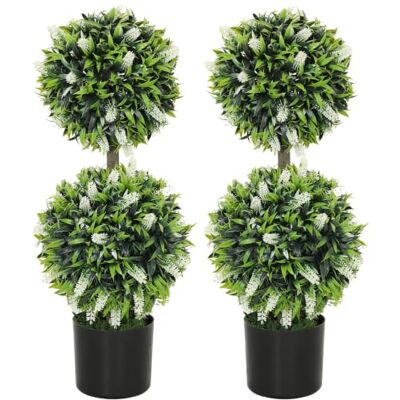 HOMCOM Set of 2 Lavender Artificial Plants - Indoor Decor HOMCOM Set of 2 Lavender Artificial Plants - Indoor Decor
