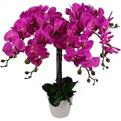 Leaf 85cm Artificial Deluxe Bush Orchid - Dark Pink - Artificial Plant Leaf 85cm Artificial Deluxe Bush Orchid - Dark Pink - Artificial Plant