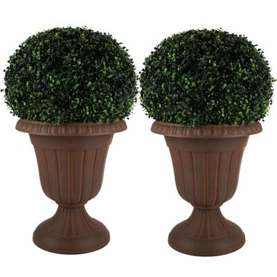 Pure Outdoor Planter 2-Pack 16x18-Inch Urn Planters Plastic Plant Pots for Indoor, Outdoor, or Front Porch Decor Flower Pots (Brown) Pure Outdoor Planter 2-Pack 16x18-Inch Urn Planters Plastic Plant Pots for Indoor, Outdoor, or Front Porch Decor Flower Pots (Brown)