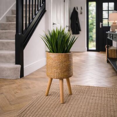 Leaf - Rattan Effect Planter - Dark brown - Stand - Planter Leaf - Rattan Effect Planter - Dark brown - Stand - Planter
