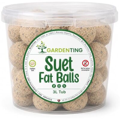Garden Ting Premium Suet Fat Balls for Wild Birds, 3 Litre Tub Garden Ting Premium Suet Fat Balls for Wild Birds, 3 Litre Tub