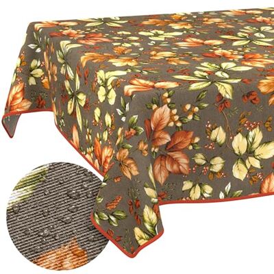 ANRO Washable Tablecloth Autumn Rectangular 140 x 120 cm Water-Repellent Indoor Outdoor Lotus Effect with Hem ANRO Washable Tablecloth Autumn Rectangular 140 x 120 cm Water-Repellent Indoor Outdoor Lotus Effect with Hem