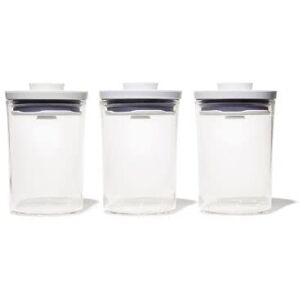 OXO Good Grips Round 3-Piece Mini Round POP Canister Set OXO Good Grips Round 3-Piece Mini Round POP Canister Set
